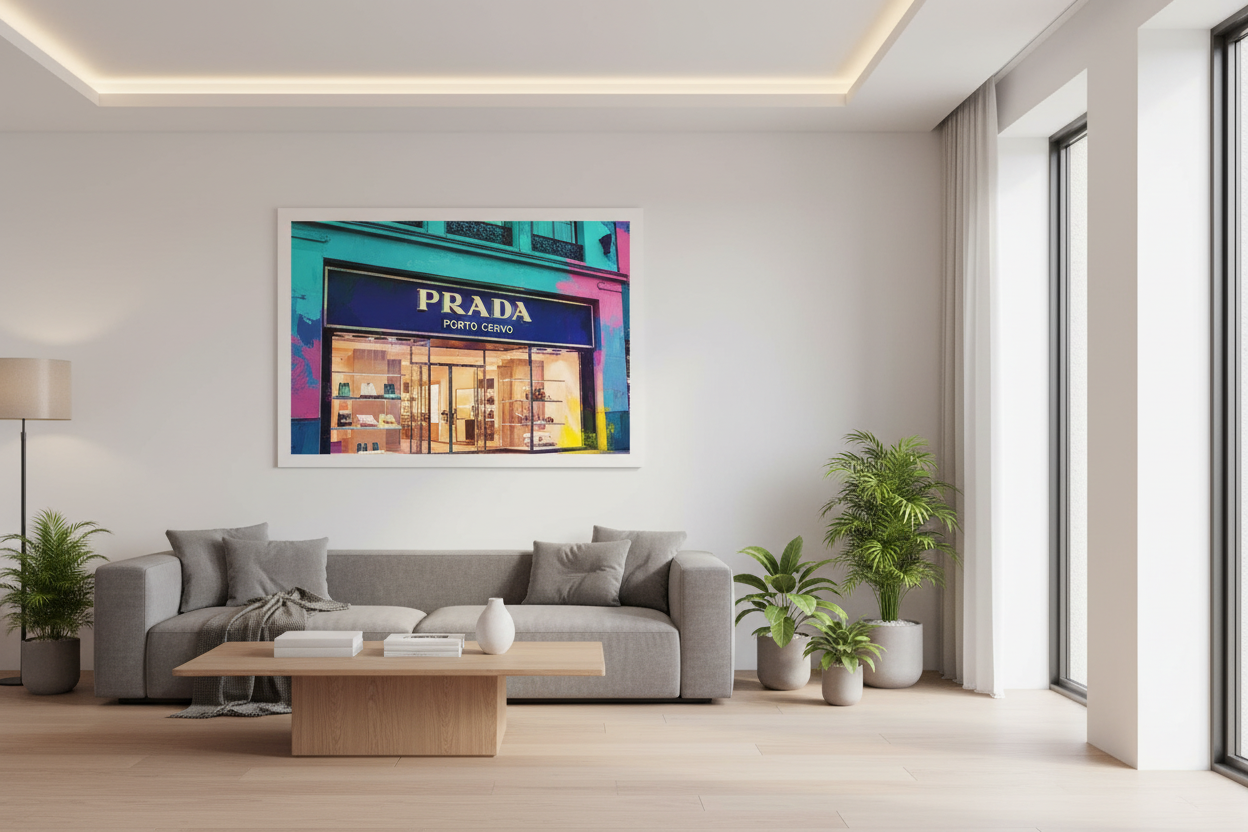 Prada Porto Cervo - wizualizacja w salonie (wersja kolorowa)