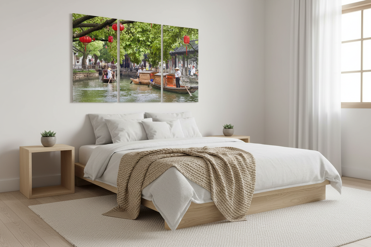 Chińskie Gondole - wizualizacja w sypialni (wersja kolorowa)
