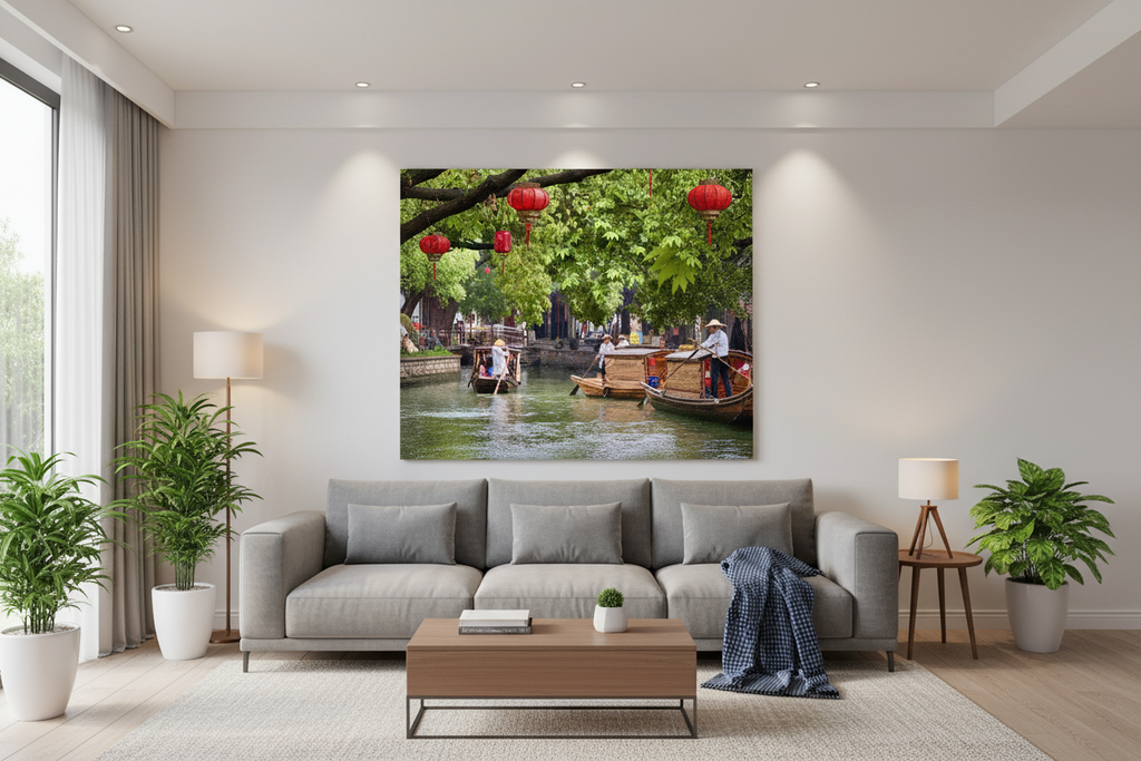 Chińskie Gondole - wizualizacja w salonie (wersja kolorowa)