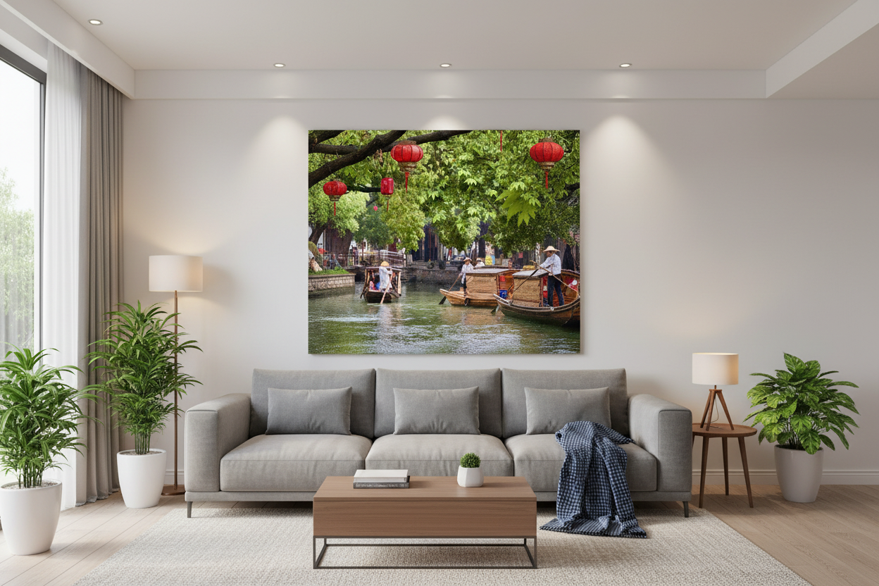 Chińskie Gondole - wizualizacja w salonie (wersja kolorowa)