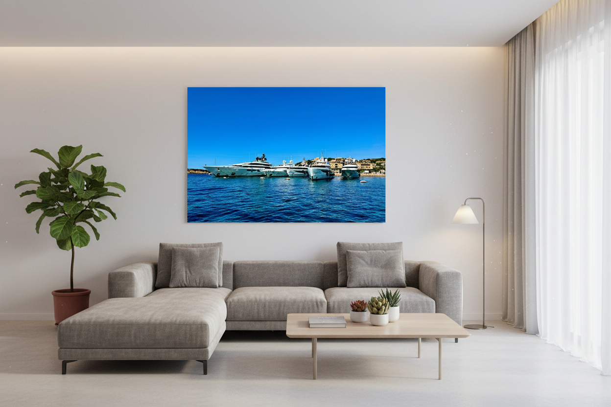 Yachty Porto Cervo - wizualizacja w salonie (wersja kolorowa)