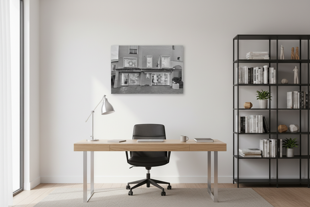 Louis Vuitton Porto Cervo - wizualizacja w biurze (wersja czarno-biała)